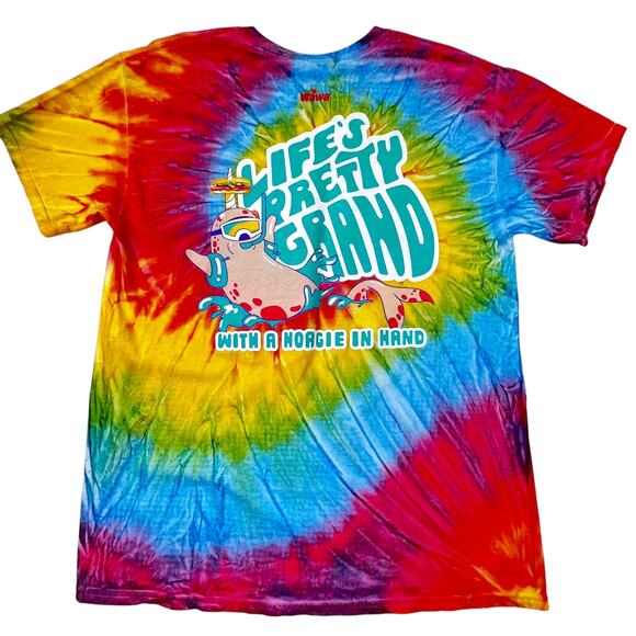 Wawa Hoagiefest Tie Dye Spiral T-Shirt Hoagies Life's Pretty Grand Rainbow Men L - Picture 2 of 6